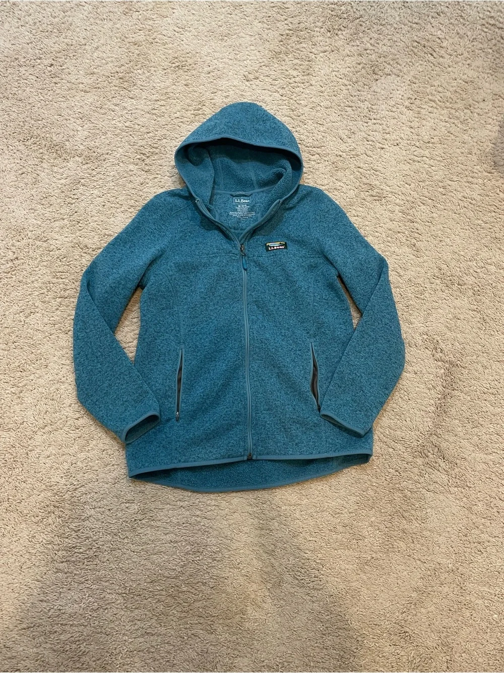 L.L. Bean Kids' Teal Hooded Zip Fleece Jacket